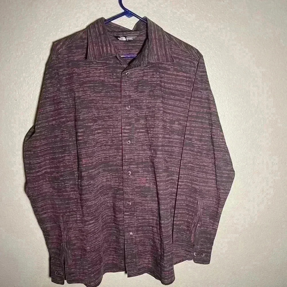 The North Face Mens Long Sleeve Button Down Shirt‎ L Purple Patterned - Picture 1 of 3